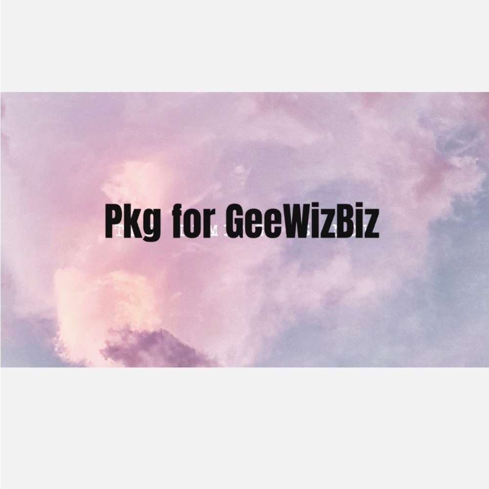 Custom Package Graphic with Pastel Pink and Lavender SkyPkg for GeeWizBiz